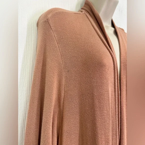 Skims - Cotton Umber Long Sleeve Poplin Tie Front Sleep Robe Size Medium - Picture 4 of 9